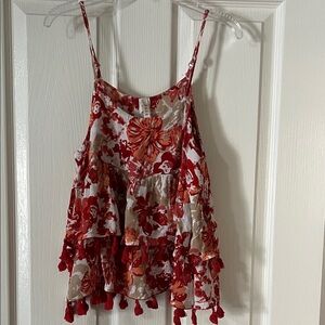 RAGA Red and White Floral Camisole